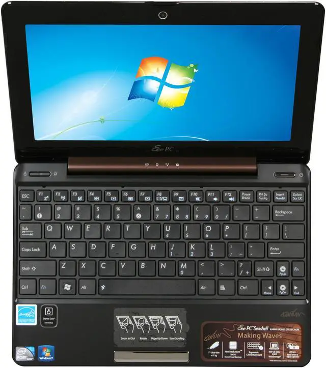 Alt view image 6 of 8 - ASUS Eee PC 1008P-KR-PU17-BR Coffee Brown Intel Atom N450(1.66 GHz) 10.1" WSVGA 2GB Memory 320GB HDD Netbook