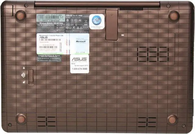 Alt view image 7 of 8 - ASUS Eee PC 1008P-KR-PU17-BR Coffee Brown Intel Atom N450(1.66 GHz) 10.1" WSVGA 2GB Memory 320GB HDD Netbook