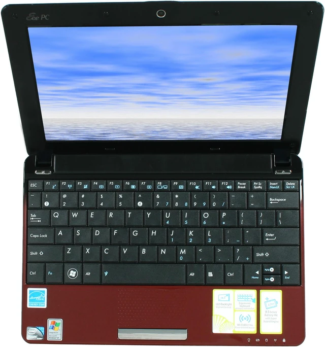 Alt view image 6 of 7 - ASUS Eee PC 1005HAB-RRED001X Red Intel Atom N270(1.60 GHz) 10.1" 1GB Memory 160GB HDD Netbook