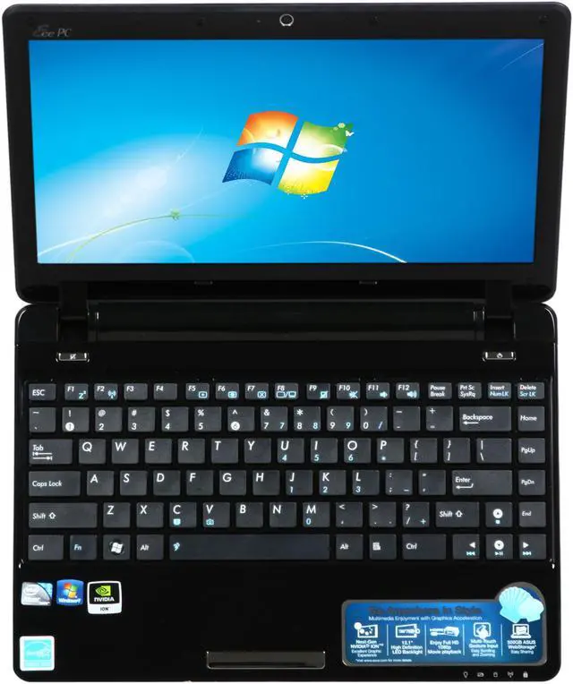 Alt view image 6 of 7 - ASUS Eee PC Seashell 1201PN-PU17-BK Black Intel Atom N450(1.66 GHz) 12.1" WXGA 2GB Memory 250GB HDD NetBook