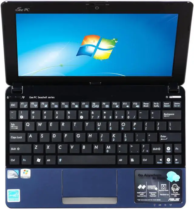 Alt view image 6 of 8 - ASUS Eee PC 1015PEM-MU17-BU Blue Intel Atom N550(1.50GHz) Dual Core 10.1" WSVGA 1GB Memory 250GB HDD Netbook