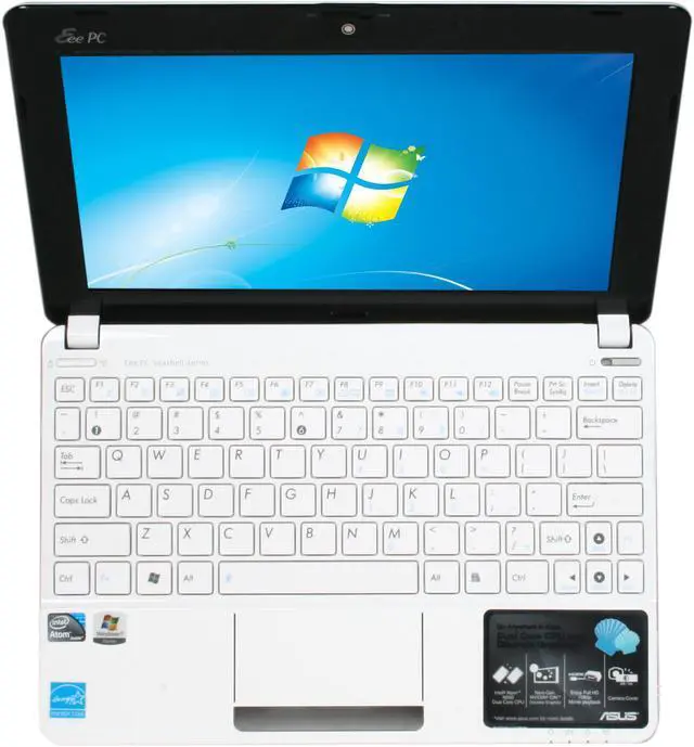 Alt view image 6 of 8 - ASUS Eee PC 1015PN-PU17-WT White Intel Atom N550(1.50GHz) Dual Core 10.1" WSVGA 1GB Memory 250GB HDD Netbook