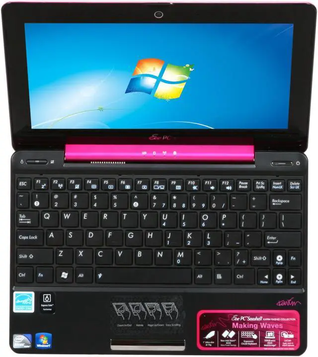 Alt view image 6 of 8 - ASUS Eee PC 1008P-KR-PU27-PI Pink Intel Atom N550(1.50 GHz) 10.1" WSVGA 2GB Memory 320GB HDD Netbook