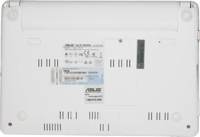 Alt view image 7 of 8 - ASUS Eee PC 1001PXD-EU17-WT White Intel Atom N455(1.66 GHz) 10.1" WSVGA 1GB Memory 250GB HDD Netbook