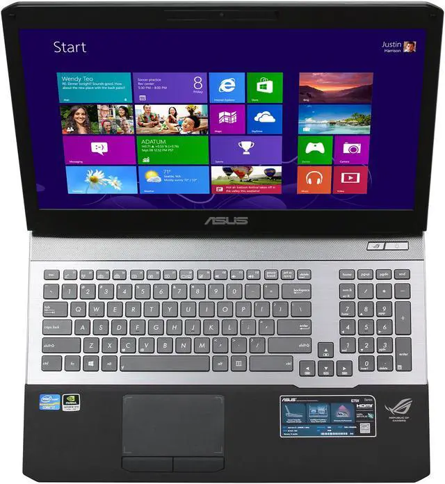 Alt view image 6 of 8 - ASUS - 17.3" NVIDIA GeForce GTX 670M - Intel Core i7-3630QM  - 16GB Memory - 256 GB SSD - Windows 8 - Gaming Laptop - (G75VW-DH72 )