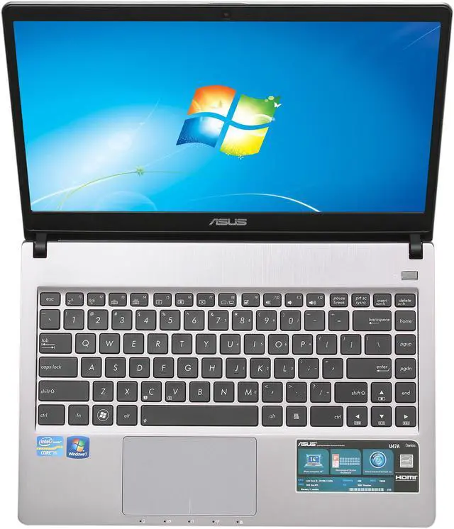 Alt view image 5 of 7 - Asus U47A-RS51 14.1" Notebook - Intel Core i5 i5-3210M 2.50 GHz - Silver