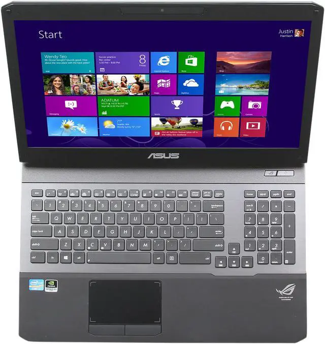 Alt view image 6 of 8 - ASUS ROG G75VX 17.3" Gaming Notebook with Intel Core i7-3630QM 2.40Ghz (3.40Ghz Turbo), 8GB DDR3 Memory, 1TB HDD, Nvidia GeForce GTX 670MX , DVDRW, HD Webcam, Bluetooth 4.0, Windows 8