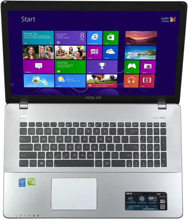 Alt view image 6 of 8 - ASUS Laptop Intel Core i7-4700HQ 8GB Memory 2TB HDD NVIDIA GeForce GT 740M 17.3" Windows 8 64-Bit X750JB-DB71