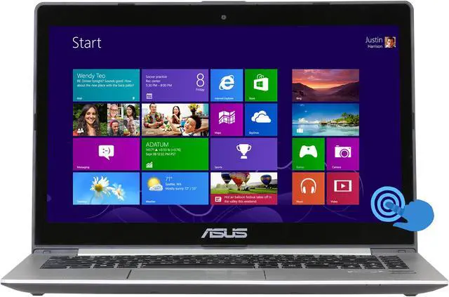 Alt view image 2 of 8 - ASUS VivoBook S400CA-RSI5T18 Intel Core i5 3rd Gen 3317U (1.70 GHz) 4 GB Memory 500 GB HDD 14" Touchscreen 1366 x 768 2-in-1 Laptop Windows 8 64-Bit