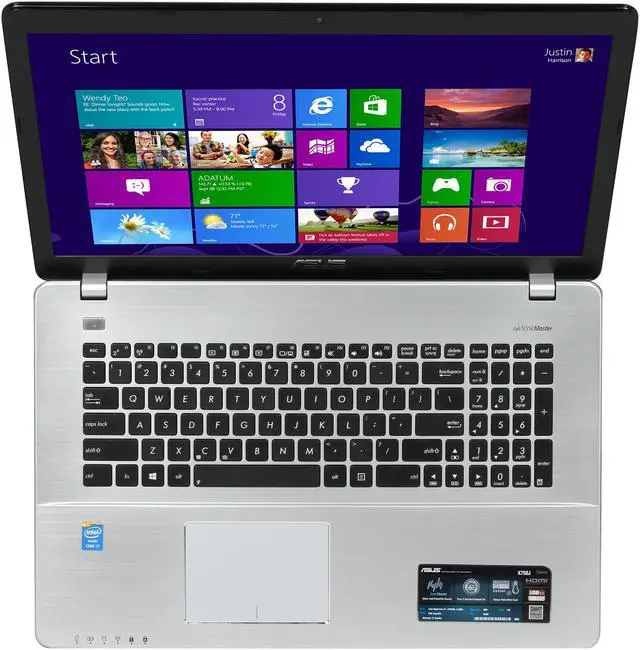 Alt view image 6 of 8 - ASUS Laptop Intel Core i7-4700HQ 8GB Memory 1TB HDD Intel HD Graphics 4600 17.3" Windows 8 64-Bit X750JA-DB71