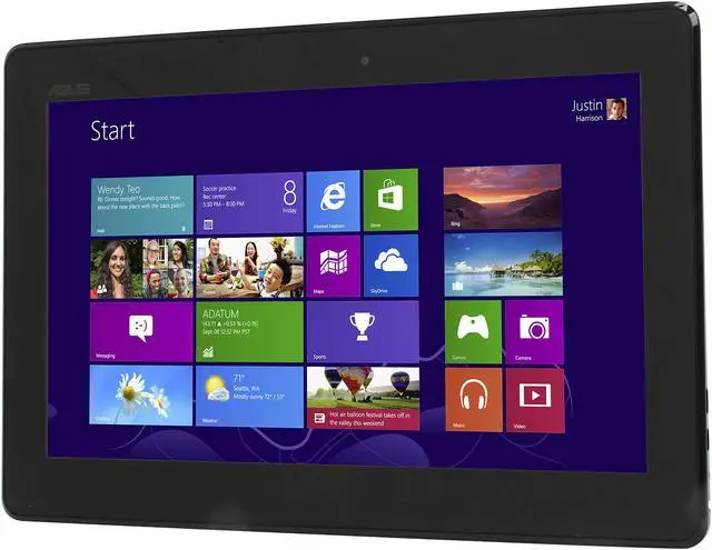 Alt view image 2 of 10 - ASUS Transformer Book T100 Intel Z3740 Quad Core 2GB DDR3 RAM 64GB SSD 10.1" Touchscreen Tablet w/Dock, Windows 8.1 (T100TA-C1-GR)