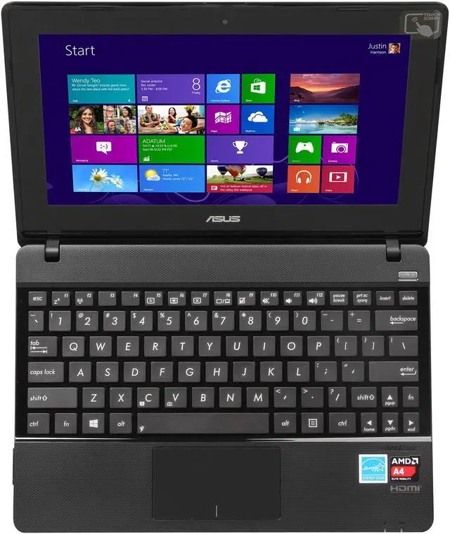 Alt view image 6 of 8 - ASUS Laptop AMD A4-1200 4GB Memory 320GB HDD 10.1" Touch Screen Windows 8 64-bit F102BA-SH41T