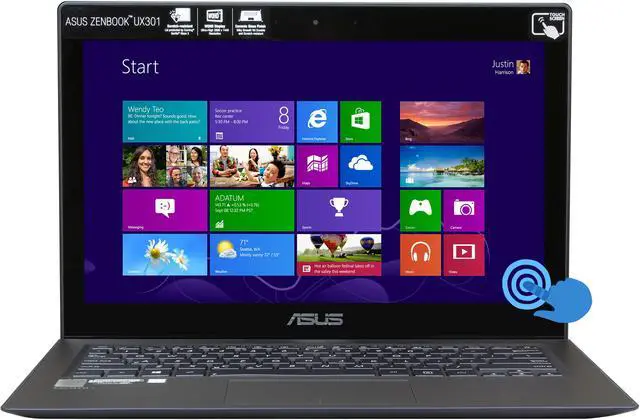 Alt view image 2 of 9 - ASUS Ultrabook ZenBook Intel Core i5-4200U 8GB Memory 2 x 128GB SSD SSD Intel HD Graphics 4400 13.3" Touch Screen Windows 8 64-bit UX301LA-DH51T