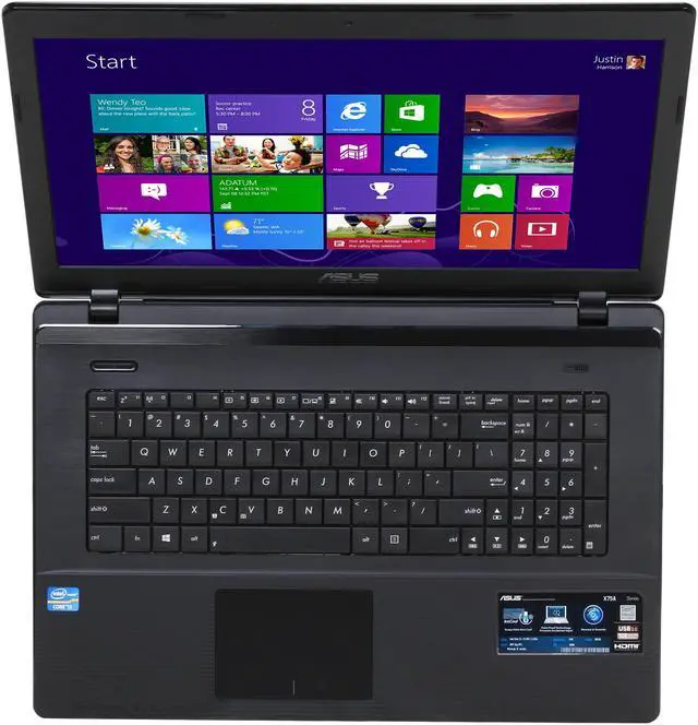 Alt view image 6 of 8 - ASUS Laptop Intel Core i3-3110M 6GB Memory 500GB HDD Intel HD Graphics 4000 17.3" Windows 8 64-bit X75A-DH32