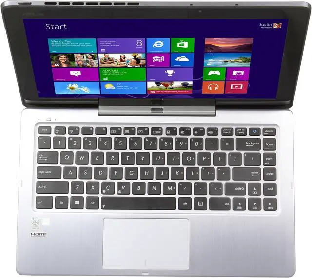 Alt view image 7 of 12 - ASUS Transformer Book Intel Core i7-4500U 8GB Memory 256 GB SSD Intel HD Graphics 5000 13.3" Touch Screen 1920 x 1080 Ultrabook Windows 8 Pro 64-Bit T300LA-XH71T