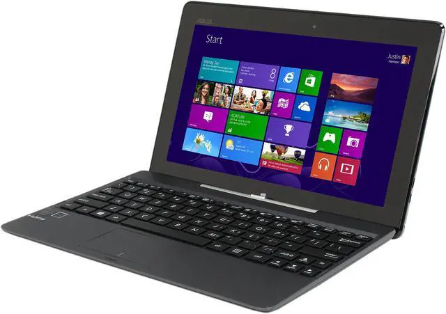 Alt view image 6 of 10 - ASUS Certified Refurbished Transformer Book T100TA 10.1" MultiTouch 2-in-1 Notebook / Tablet with Intel Atom Quad Core Z3740 1.33 GHz (1.86 GHz Burst), 2 GB Memory, 32 GB SSD Storage, Detachable Key