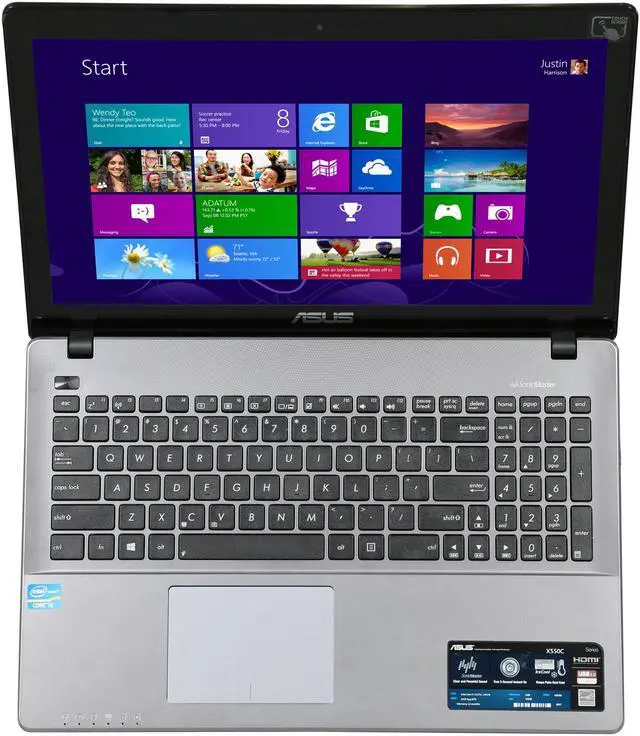 Alt view image 6 of 8 - ASUS K550CA-DH31T Certified Refurbished Notebook Intel Core i3 3217U (1.80 GHz) 4 GB Memory 500 GB HDD  DVDRW HDMI  Webcam  Intel HD Graphics 4000 15.6" Touchscreen Windows 8 64-Bit