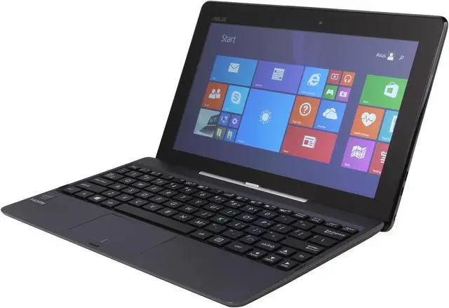 Alt view image 2 of 10 - ASUS Transformer Book T100 - Intel Z3775 Quad Core 2GB DDR RAM 64GB SSD 10.1" Touchscreen 2in1 Tablet w/Dock, Windows 8.1 32-Bit - Gray Metal (T100TAM-C1-GM)