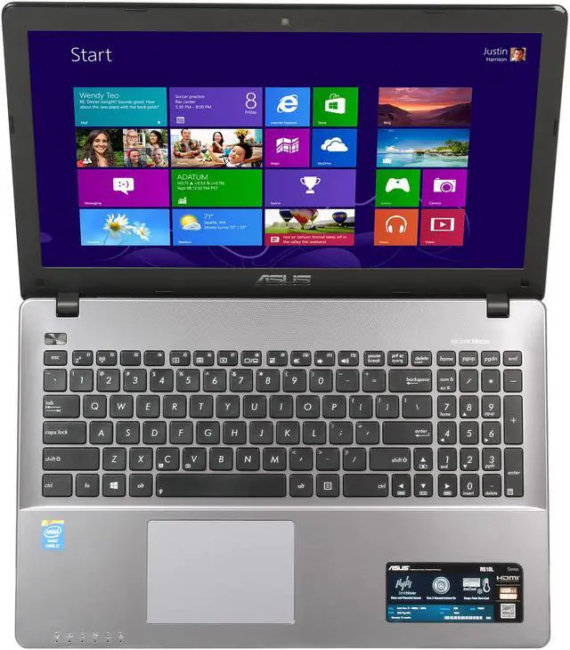 Alt view image 6 of 8 - ASUS Laptop Intel Core i7-4500U 8 GB DDR3L Memory 750GB HDD Intel HD Graphics 4400 15.6" Non-Touch Screen Windows 8 64-Bit R510LA-RS71