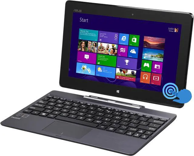 Main image of ASUS Transformer Book T100 Convertible 10.1" Touchscreen Laptop and Tablet with Intel Atom (1.33Ghz) Z3740 Quad Core, 2GB DDR3 RAM, 64GB SSD, w/Dock, Windows 8.1 (T100TA-C1-GR)