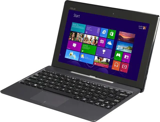 Alt view image 2 of 12 - ASUS Transformer Book T100TAF-B1-MS 2-in-1 Tablet Intel Atom Z3735F (1.33 GHz) 2 GB Memory 32 GB eMMC Intel HD Graphics 10.1" Touchscreen Windows 8.1 32-Bit, Chiclet Keyboard Dock Included