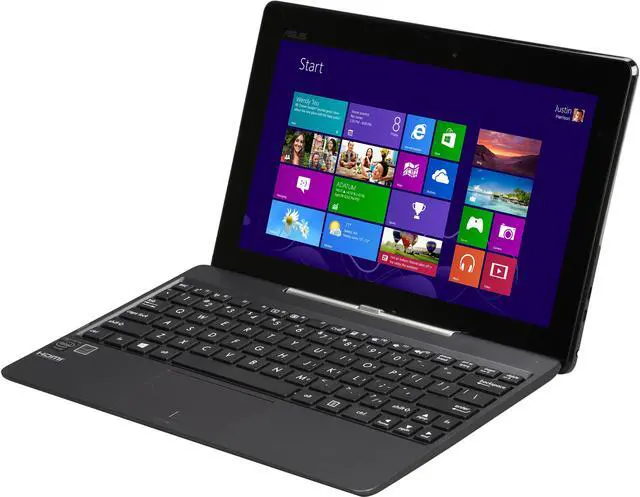 Alt view image 2 of 11 - Asus Transformer Book T100TAF 10.1" 2-in-1 Tablet with Dock, Quad Core Intel Atom Bay Trail Z3735F 1.33 GHz (1.83 GHz Burst), 2 GB Memory, 32 GB Storage, Windows 8.1, Certified Refurbished