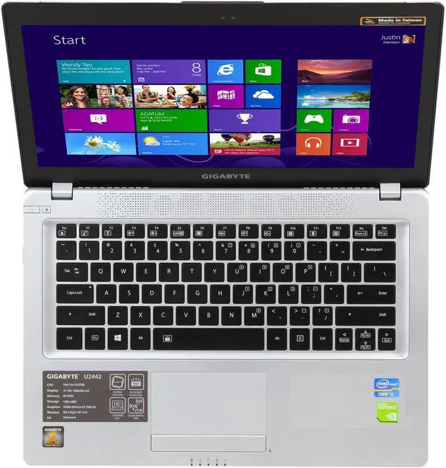 Alt view image 6 of 8 - GIGABYTE Laptop Intel Core i5-3230M 8GB Memory 128 GB SSD NVIDIA GeForce GT 730M 14.0" Windows 8 U2442D-CF1