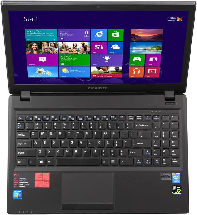 Alt view image 6 of 8 - GIGABYTE - 15.6" NVIDIA GeForce GTX 850M - Intel Core i7-4810MQ - 8GB Memory - - Windows 8.1 64-Bit - Gaming Laptop - (P15FV2-CF2 )