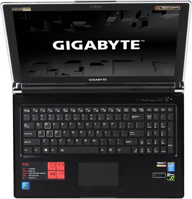 Alt view image 6 of 8 - GIGABYTE - 15.6" NVIDIA GeForce GTX 880M - Intel Core i7-4710MQ  - 8GB Memory - 128 GB SSD - Windows 8.1 64-Bit - Gaming Laptop - IPS (P25Xv2-SP1 )