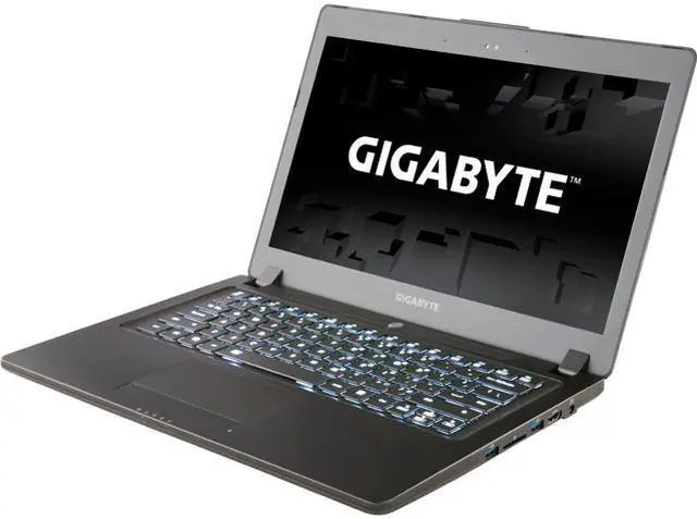 Main image of GIGABYTE - 14.0" NVIDIA GeForce GTX 965M - Intel Core i7-4720HQ  - 8GB Memory - 128 GB SSD - Windows 8.1 64-Bit - Gaming Laptop - (P34K-CF1 )