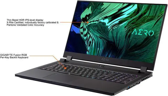 Alt view image 4 of 13 - GIGABYTE AERO 17 HDR XD - 17.3" UHD 4K IPS Anti-Glare, Intel Core i7 11th Gen 11800H, NVIDIA GeForce RTX 3070, 8GB GDDR6, 16GB RAM, 1TB SSD, Win10 Pro, Creator Laptop (AERO 17 HDR XD-73US524SP)