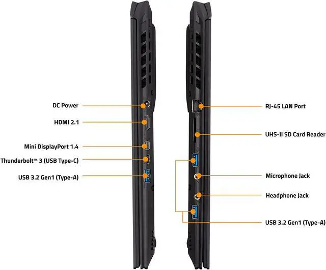 Alt view image 11 of 13 - GIGABYTE AERO 17 HDR YD - 17.3" UHD 4K IPS Anti-Glare, Intel Core i9, NVIDIA GeForce RTX 3080 Laptop GPU 8GB GDDR6, 32GB RAM, 512GB SSD + 1TB SSD, Win10 Pro, Creator Laptop (AERO 17 HDR YD-93US548SP)
