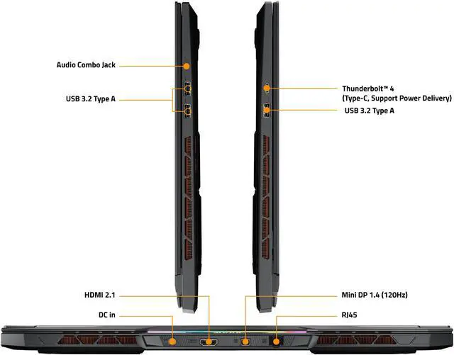 Alt view image 8 of 14 - GIGABYTE AORUS 17X - 17.3" Thin Bezel QHD 2560x1440 240Hz Display - NVIDIA GeForce RTX 4080 Laptop GPU 12GB GDDR6 - Intel Core i9-13900HX - 16GB DDR5 RAM - 1TB SSD - Win11 Pro - Gaming Laptop (AORUS 17X AXF-B4US694SP)