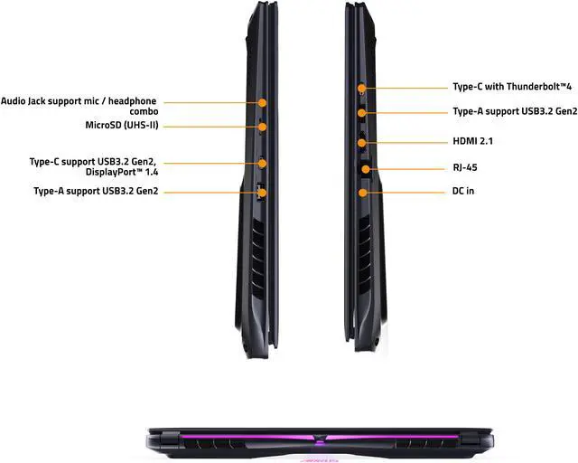 Alt view image 11 of 12 - Aorus 16X Series - 16'' GeForce RTX 4070 Laptop GPU - Intel Core i9-14900HX - 32GB Memory - 2 TB PCIe SSD - Windows 11 Home 64-bit - Gaming Laptop - 165 Hz IPS (16X ASG-63USC65SH )