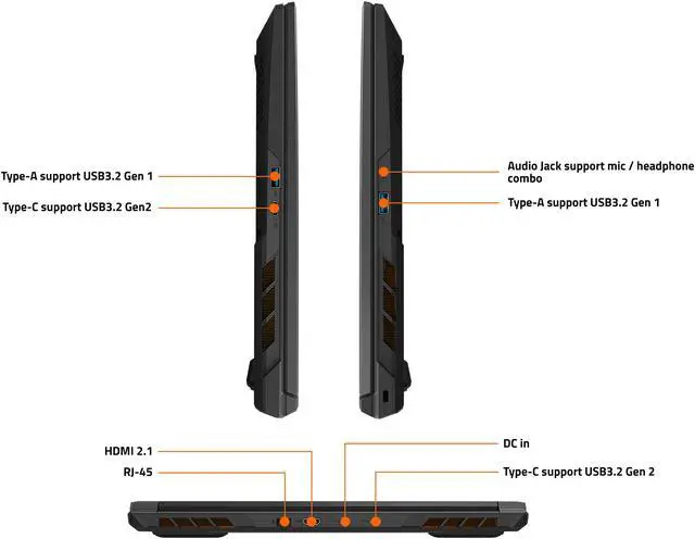Alt view image 10 of 10 - GIGABYTE G6X Series - 16" GeForce RTX 4060 Laptop GPU - Intel Core i7-13650HX  - 16GB Memory - 1 TB PCIe SSD - Windows 11 Home 64-bit - Gaming Laptop - 165 Hz IPS (G6X 9KG-43US854SH )