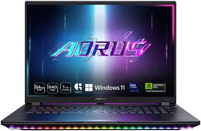 Main image of GIGABYTE - AORUS MASTER 18 Gaming Laptop - 240Hz 2560x1600 Mini-LED - NVIDIA GeForce RTX 5080 - Intel Core Ultra 9 275HX - 2TB SSD with 32GB DDR5 RAM - Windows 11 Home AD(AORUS MASTER 18 BYHC5USD65SH)