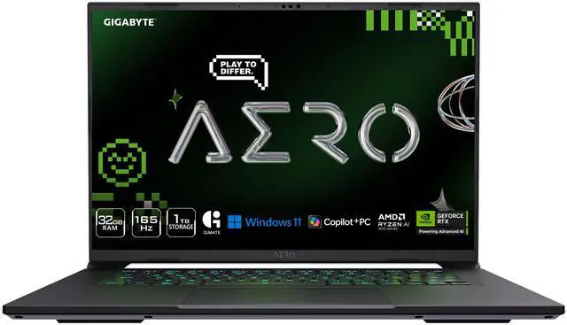 Main image of GIGABYTE AERO X16; Copilot+ PC - 165Hz 2560x1600 WQXGA - NVIDIA GeForce RTX 5070 - AMD Ryzen AI 9 HX 370 - 1TB SSD with 32GB DDR5 RAM - Windows 11 Home - Space Gray