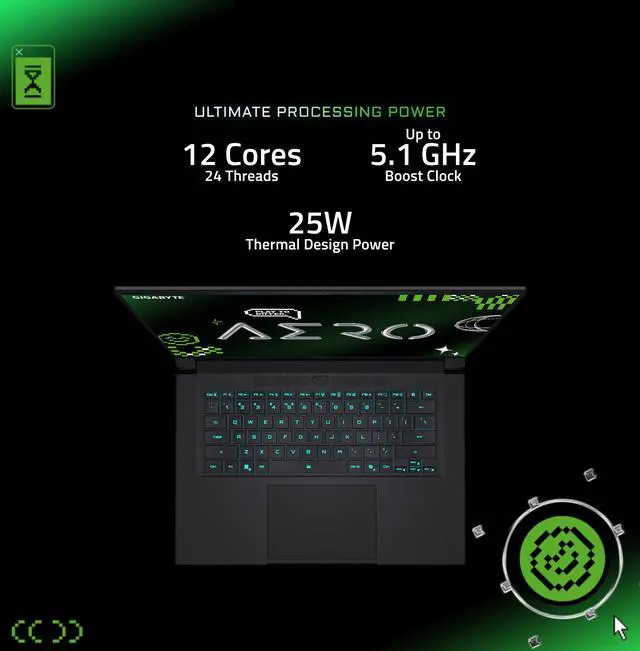 Alt view image 5 of 19 - GIGABYTE AERO X16; Copilot+ PC - 165Hz 2560x1600 WQXGA - NVIDIA GeForce RTX 5070 - AMD Ryzen AI 9 HX 370 - 1TB SSD with 32GB DDR5 RAM - Windows 11 Home - Space Gray