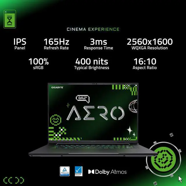 Alt view image 4 of 19 - GIGABYTE AERO X16; Copilot+ PC - 165Hz 2560x1600 WQXGA - NVIDIA GeForce RTX 5070 - AMD Ryzen AI 9 HX 370 - 1TB SSD with 32GB DDR5 RAM - Windows 11 Home - Space Gray
