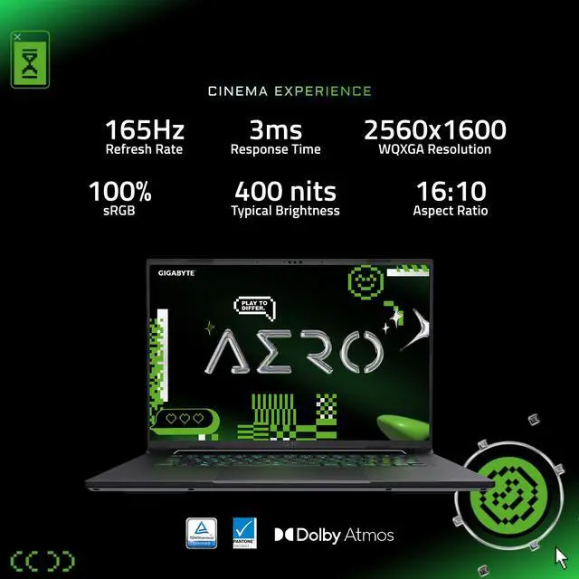 Alt view image 6 of 19 - GIGABYTE AERO X16; Copilot+ PC - 165Hz 2560x1600 WQXGA - NVIDIA GeForce RTX 5050 - AMD Ryzen AI 7 350 - 1TB SSD with 16GB DDR5 RAM - Windows 11 Home - Space Gray