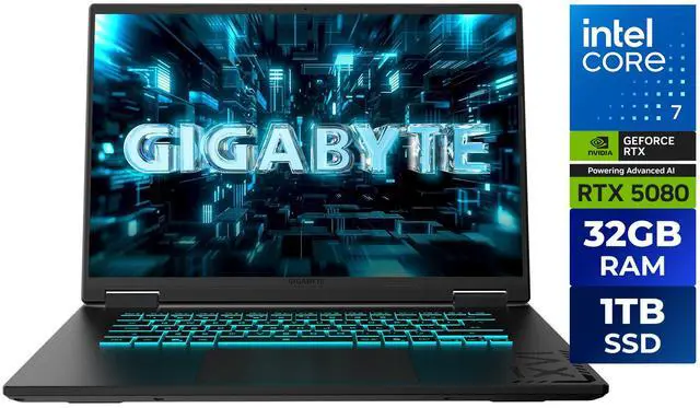Main image of GIGABYTE - GAMING A16 PRO Gaming Laptop - 165Hz 2560x1600 WQXGA - NVIDIA GeForce RTX 5080 - Intel Core 7 240H - 1TB SSD with 32GB LPDDR5X RAM - Windows 11 Home (GAMING A16 PRO DYHG5USCC4SH)