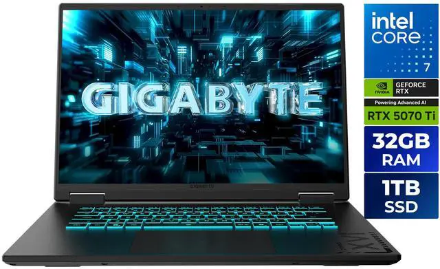 Main image of GIGABYTE - GAMING A16 PRO Gaming Laptop - 165Hz 2560x1600 WQXGA - NVIDIA GeForce RTX 5070 Ti - Intel Core 7 240H - 1TB SSD with 32GB LPDDR5X RAM - Windows 11 Home (GAMING A16 PRO DXHG4USCC4SH)