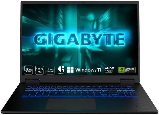 Alt view image 2 of 19 - GIGABYTE GAMING A18 Gaming Laptop - 165Hz 2560x1600 WQXGA - NVIDIA GeForce RTX 5060 - AMD Ryzen 7 260 - 1TB SSD with 32GB DDR5 RAM - Windows 11 Home - Black Steel (3VHK3USC64SH)