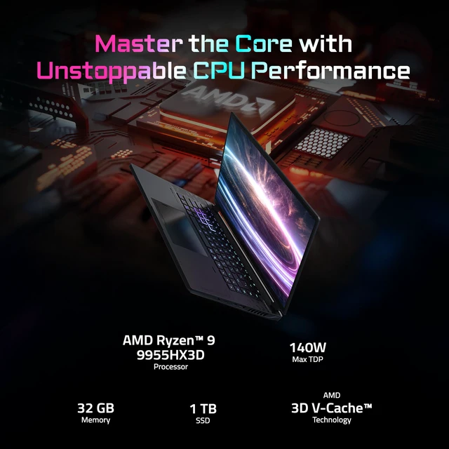Alt view image 12 of 19 - GIGABYTE - AORUS MASTER 16 Gaming Laptop - 240Hz 2560x1600 OLED - NVIDIA GeForce RTX 5080 - AMD Ryzen 9 9955HX3D - 1TB SSD - 32GB DDR5 RAM - Windows 11 Home AD - 5° Black