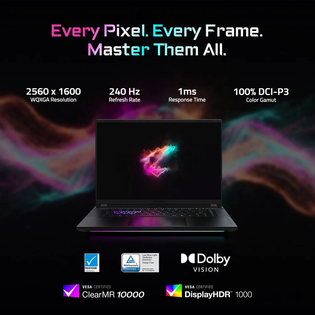 Alt view image 13 of 19 - GIGABYTE - AORUS MASTER 16 Gaming Laptop - 240Hz 2560x1600 OLED - NVIDIA GeForce RTX 5080 - AMD Ryzen 9 9955HX3D - 1TB SSD - 32GB DDR5 RAM - Windows 11 Home AD - 5° Black