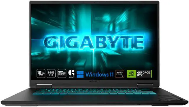 Alt view image 2 of 11 - GIGABYTE - GAMING A16 Gaming Laptop - 165Hz 1920x1200 WUXGA - NVIDIA GeForce RTX 5060 - AMD Ryzen 7 170 - 512 GB SSD- 16GB DDR5 RAM - Windows 11 Home AD - Black Steel