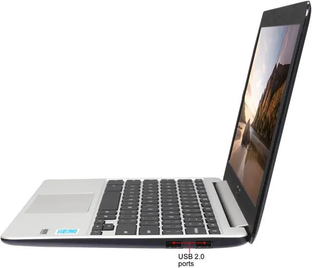 Alt view image 2 of 8 - ASUS Chromebook Chromebook RK3288C (1.80 GHz) 4 GB LPDDR3 Memory 16 GB eMMC SSD 11.6" Chrome OS C201PA-DS02