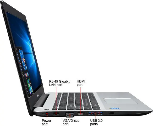 Alt view image 4 of 8 - ASUS Laptop Intel Core i5-5200U 6GB Memory 1TB HDD Intel HD Graphics 5500 15.6" Non-Touch Screen Windows 10 Home 64-Bit R556LA-RH51(WX)