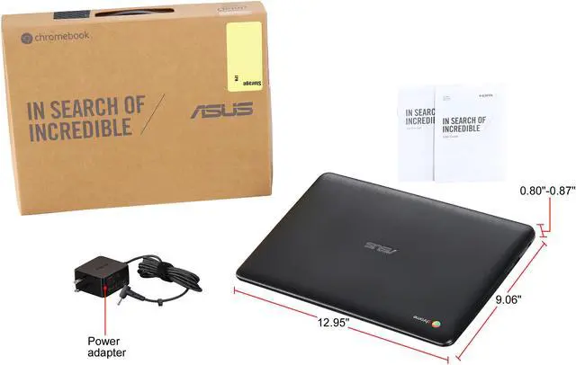 Alt view image 8 of 8 - ASUS C300 Chromebook C300SA-DH02 Compact 13.3 Inch (Intel Celeron, 4 GB, 16 GB eMMC, Black)