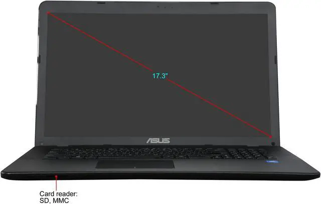 Alt view image 5 of 8 - ASUS Laptop Intel Pentium N3700 8GB Memory 1TB HDD Intel HD Graphics 17.3" Non-Touch Screen Windows 10 Home 64-Bit X751SA-DS21Q